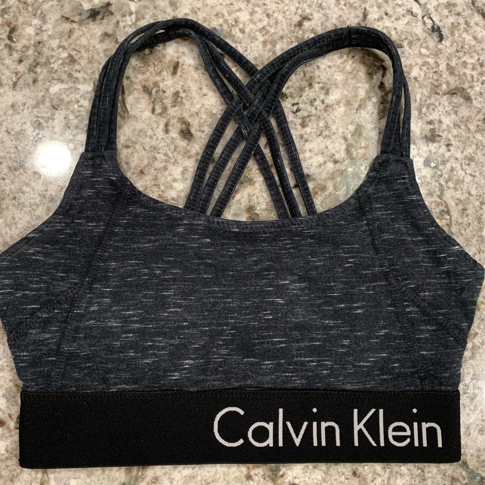 Calvin Klein Workout Bra Top Black White